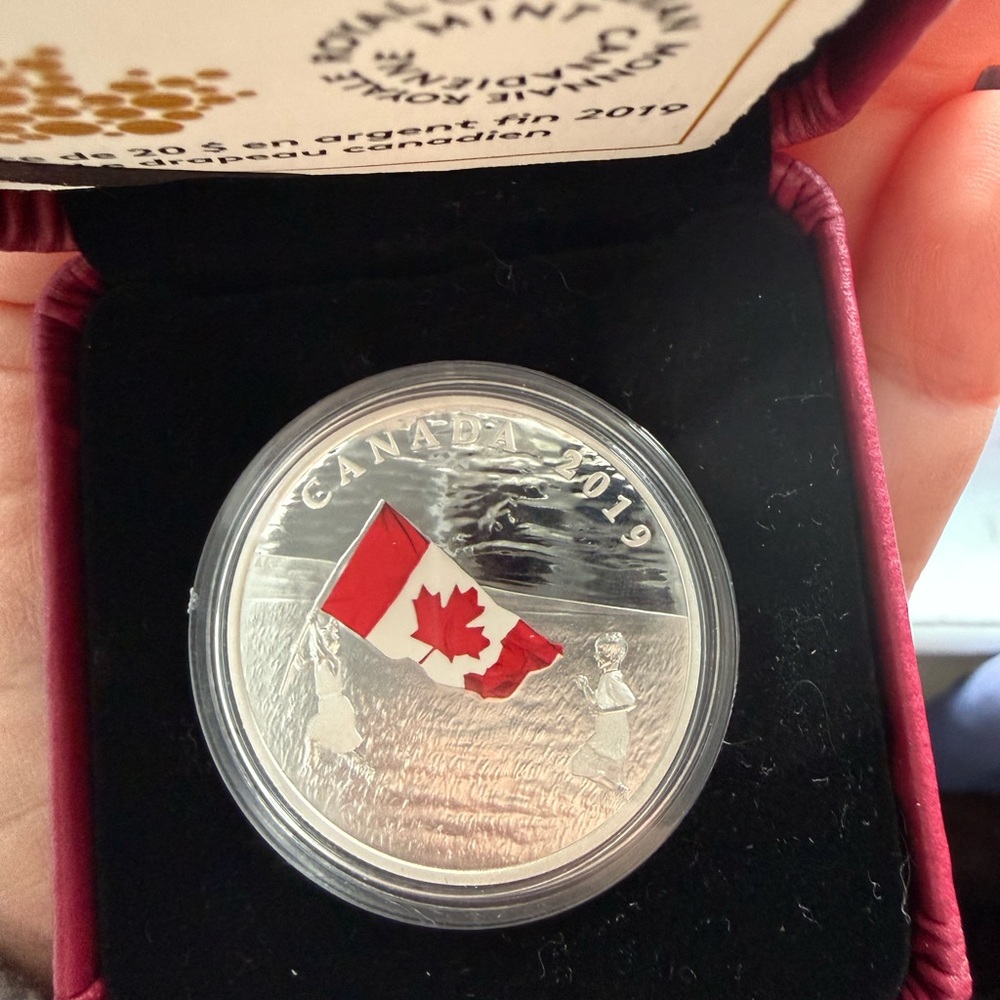 2019 Canadian Silver Coin with Flag Design Royal Canadian Mint